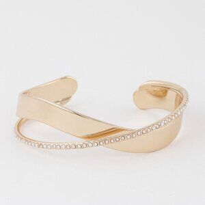 Double Pearl Laced Open Bracelet